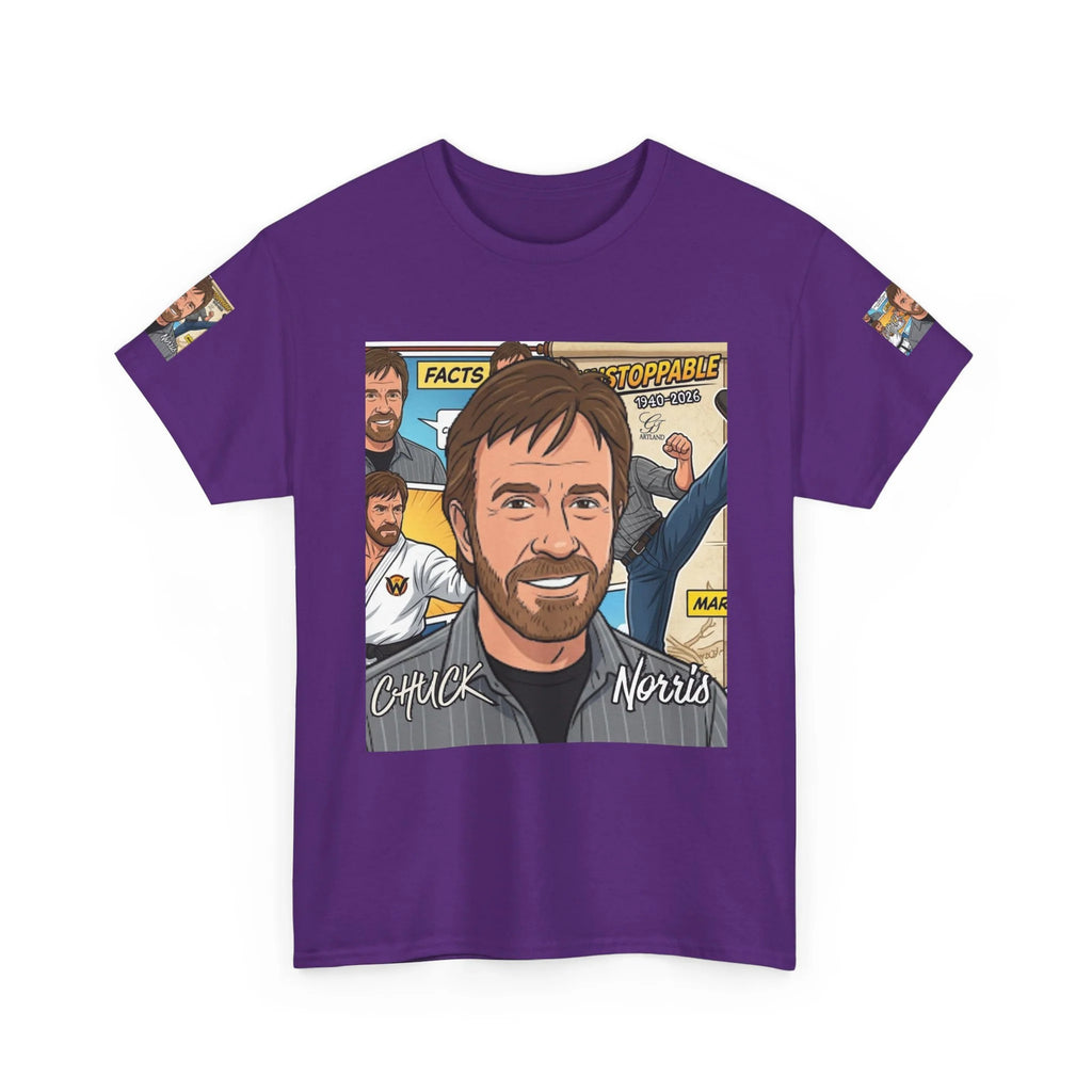 Chuck Norris Legacy Retro Martial Artist Portrait T-Shirt | Comic Style