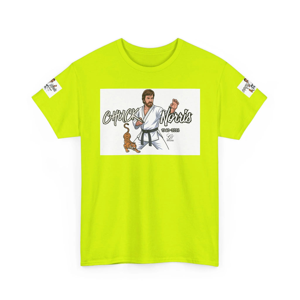 Chuck Norris Legend Martial Artist Cartoon with Tiger Tee | Retro Karate