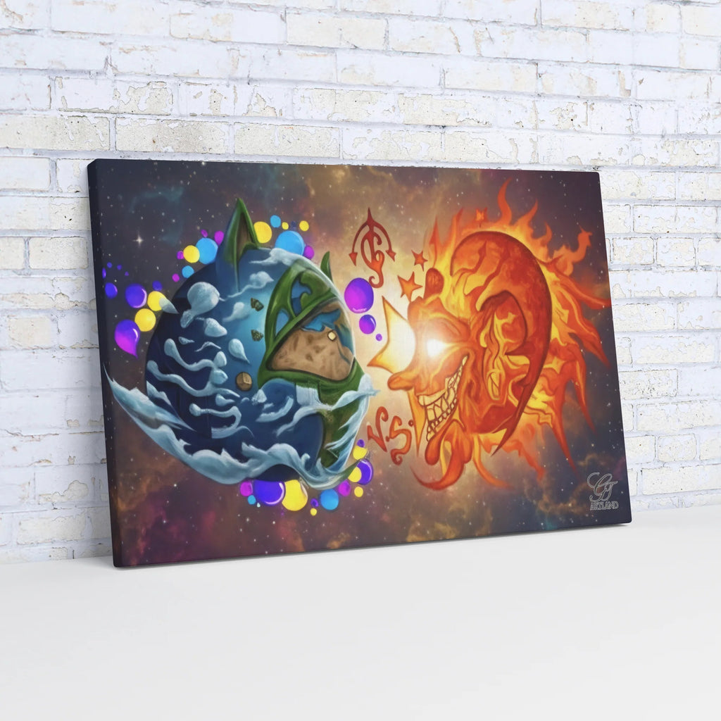 Earth Vs Sun 20" x 30" Wall Canvas by GT Artland