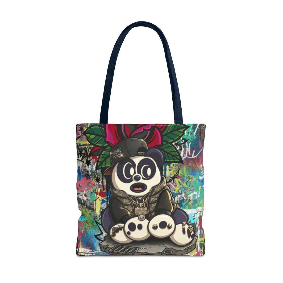 Hip Hop Panda Urban Designer Tattoo Rose Splash Tote Bag Designer | All-Over