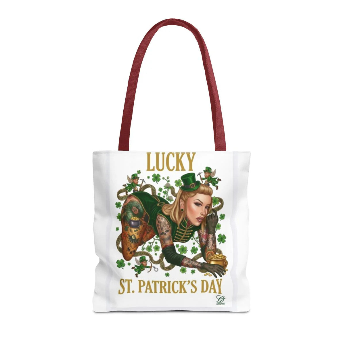"Lucky" St Patrick's Day Tattoo Hot Sexy Vixen Designer Tote Bag by GT Artland