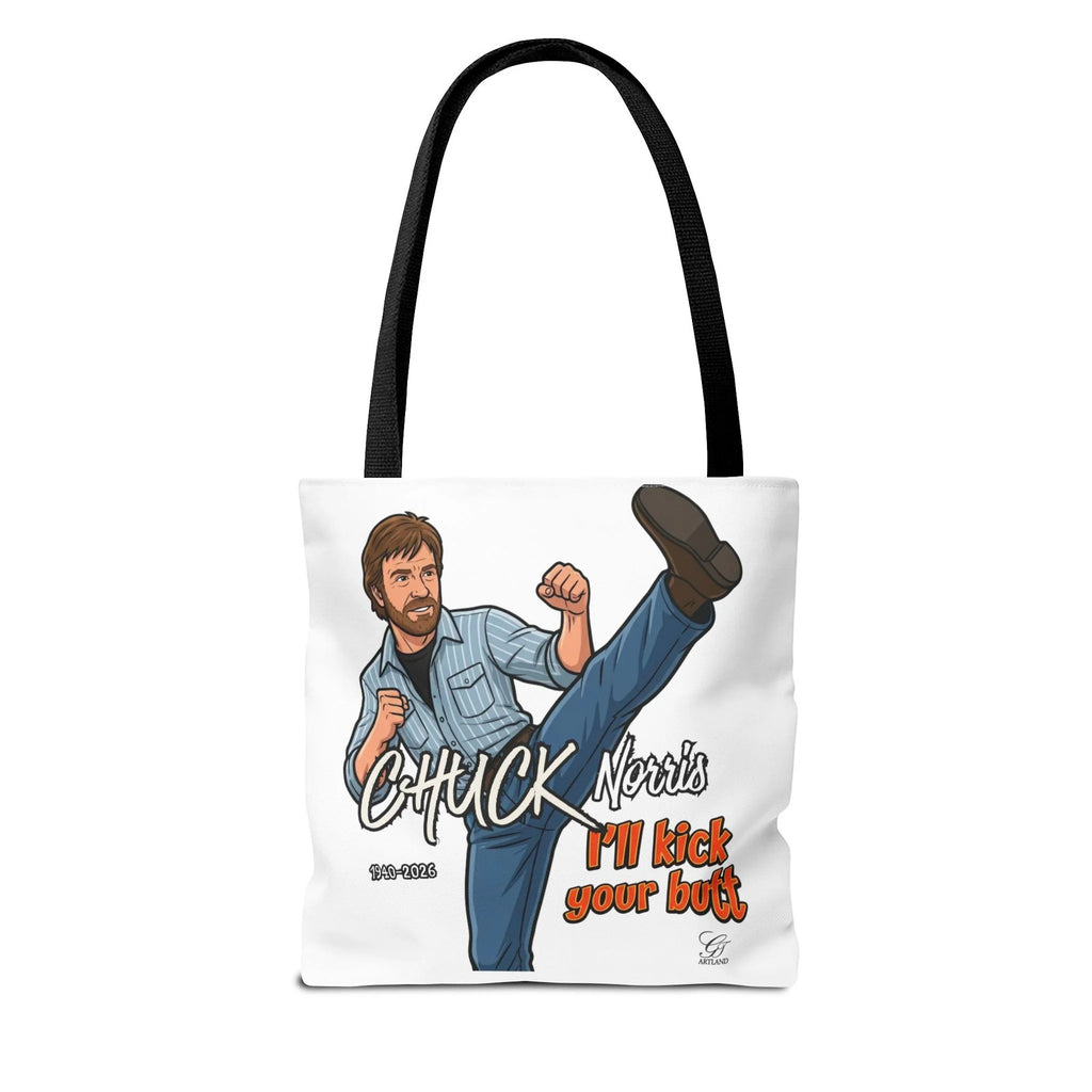 Chuck Norris I'll Kick Your Butt Tote Bag | Martial Arts Illustration by GT