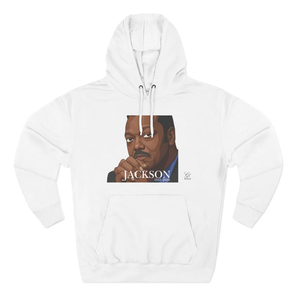 Jesse Jackson Urban Graffiti Art 1941-2026 Three-Panel Fleece Hoodie by GT