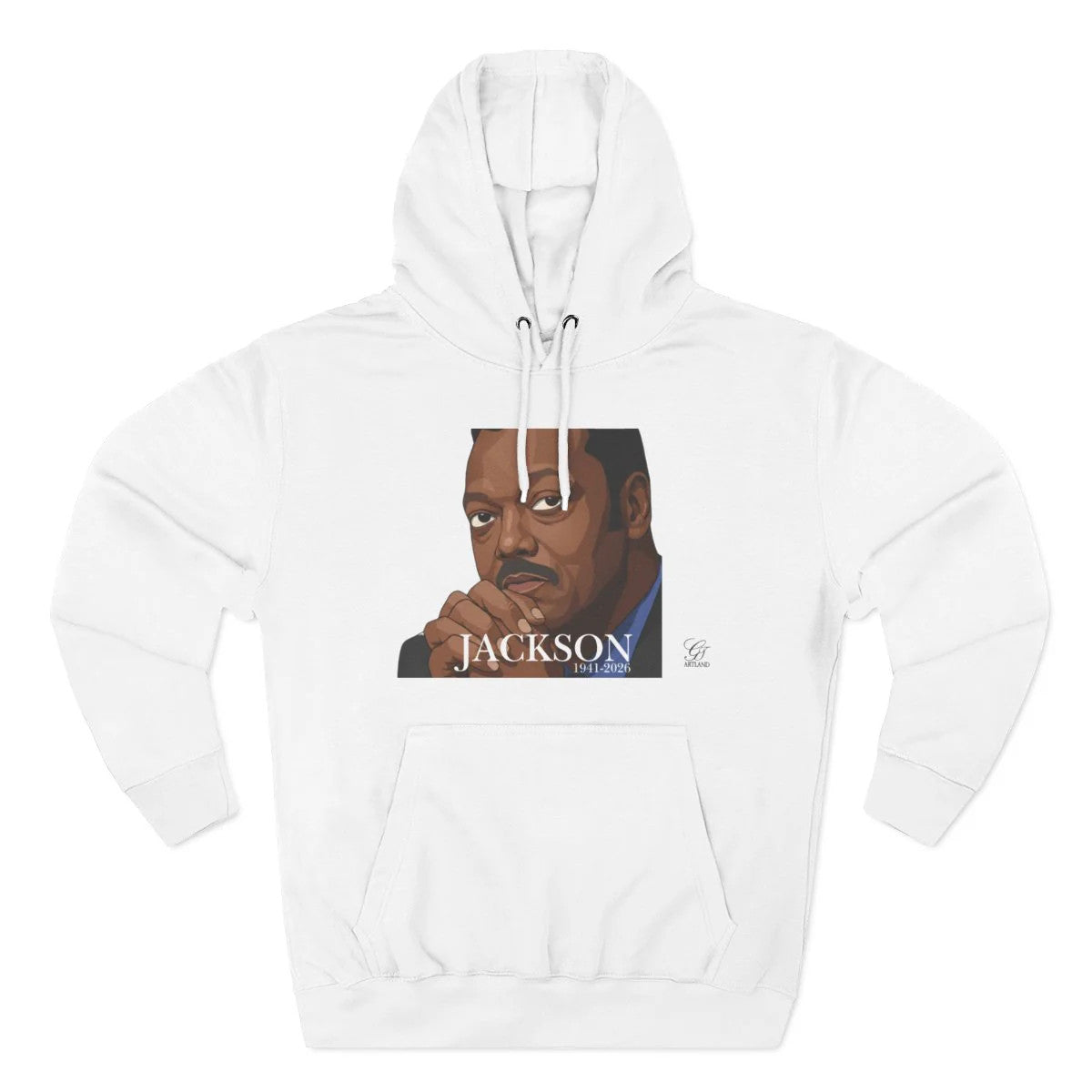 Jesse Jackson Urban Graffiti Art 1941-2026 Three-Panel Fleece Hoodie by GT