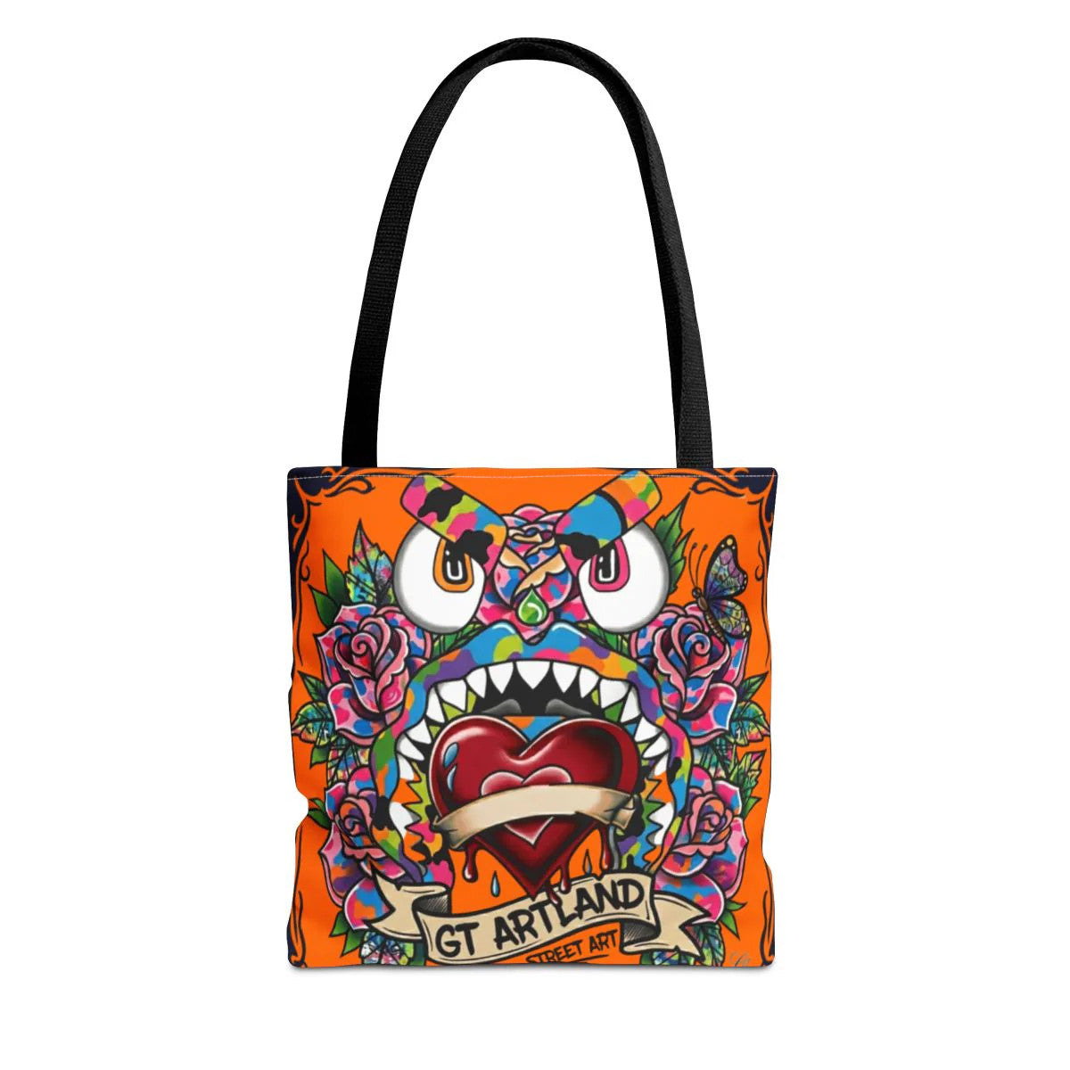 Colorful Gape Tattoo Monster Heart Tote Bag Designer Pumpkin Edition | All-Over