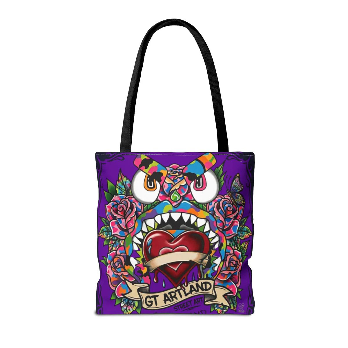 Colorful Gape Tattoo Monster Heart Tote Bag Designer Purple Haze Edition |