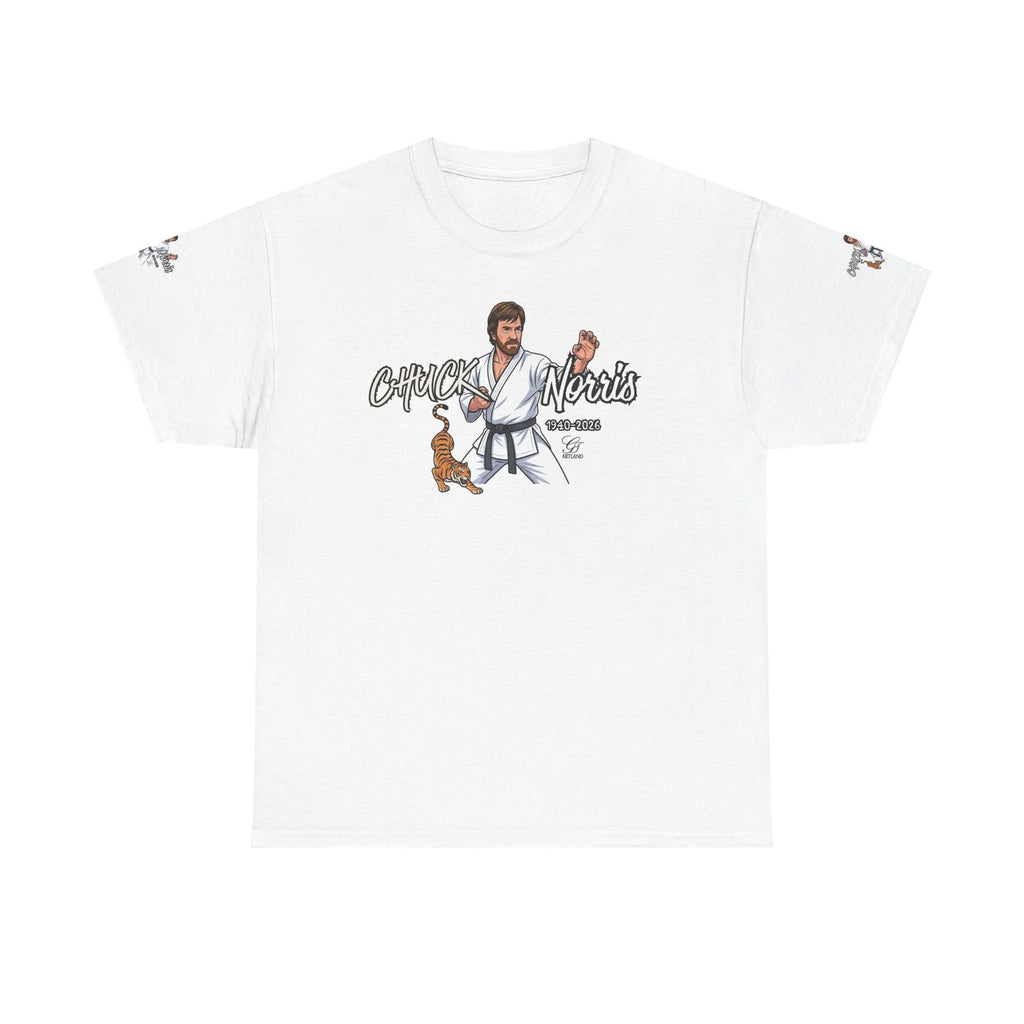 Chuck Norris Legend Martial Artist Cartoon with Tiger Tee | Retro Karate