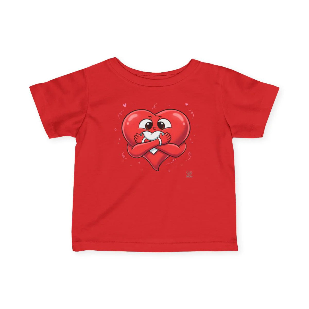Cute Baby Heart Holding Heart Love Infant Fine Jersey Tee by GT Artland