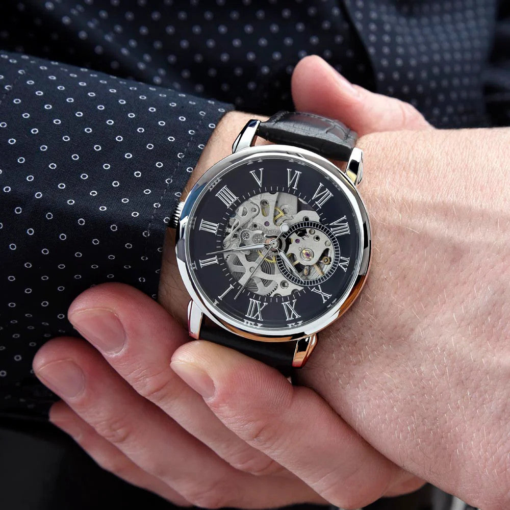 I Love You with Roses and Custom Image customized Men's Openwork Watch Box and