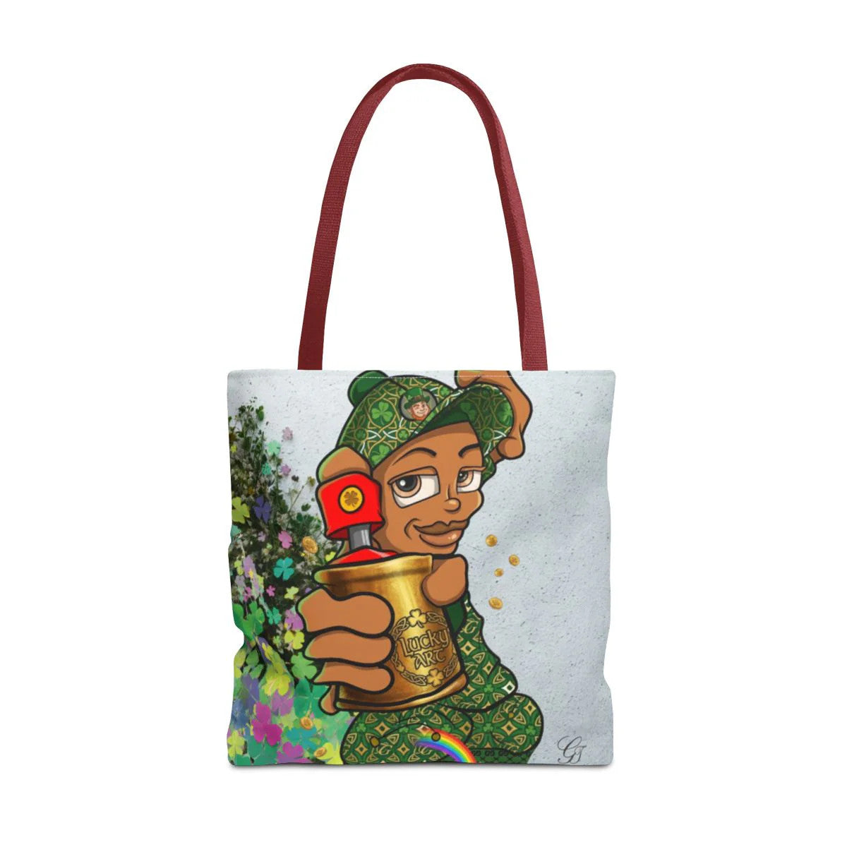 "Lucky Art" Spray Can Ebony Couple (Boy/Girl) St Patrick Theme Designer Tote