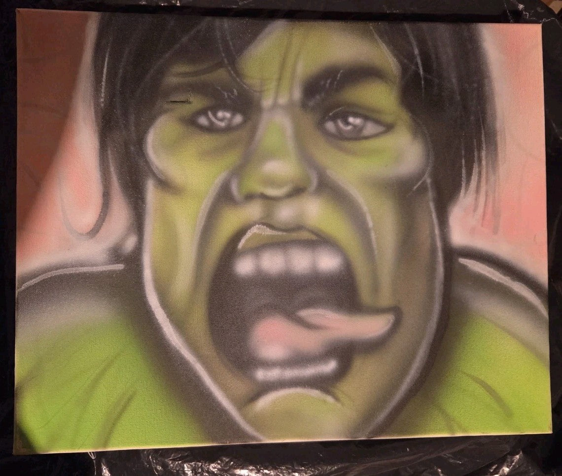 Incredible HULK 16 X 20 CANVAS PAINTING BY GT ARTLAND