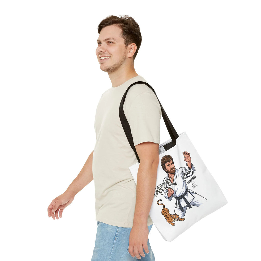 Chuck Norris karate pose Tote Bag | martial arts tiger illustration by GT