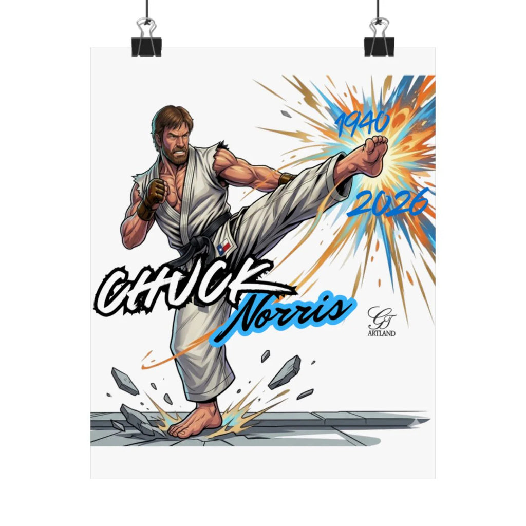 Chuck Norris Urban Legend Comic Karate Designer Street Fighter Style Matte