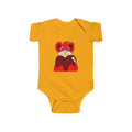 Cute Red Teddy BEAR Holding Heart Infant Fine Jersey Bodysuit by GT Artland