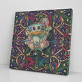 Poon Colorful Playful Masterpiece Monogram Pattern Square Canvas Wrap by GT