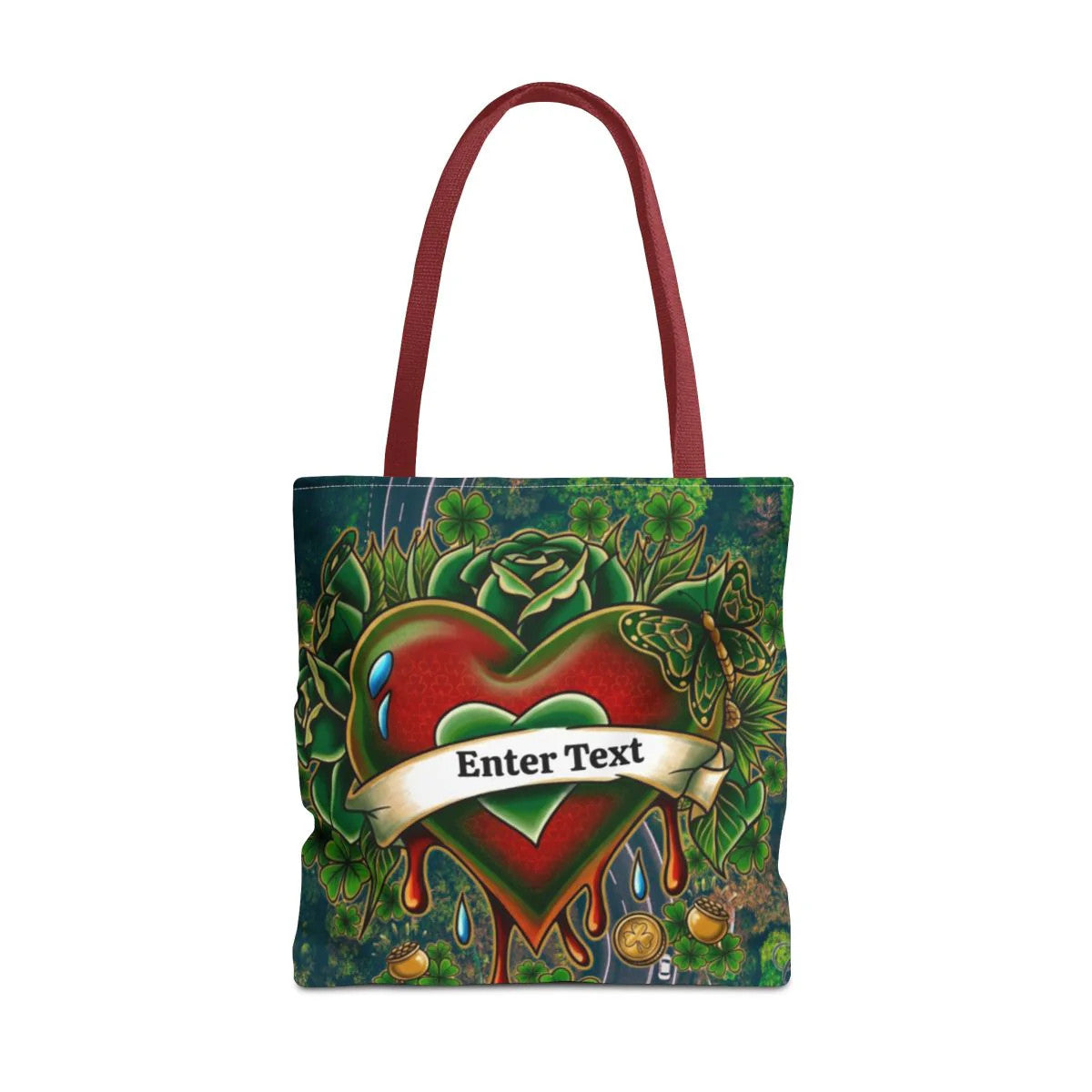 "Lucky Art" Tattoo Heart Urban Shamrock "Custom Text" Nature Splash St. Patrick