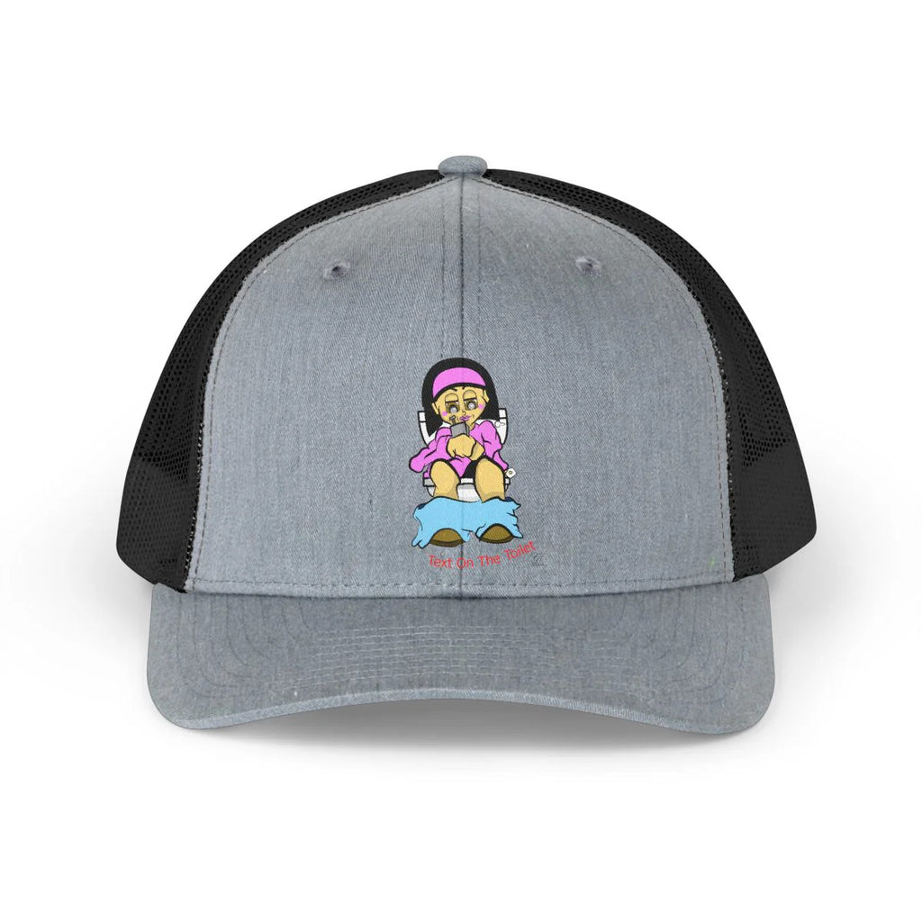 Texting On The Toilet Retro Humor Trucker Retro Hat by GT Artland
