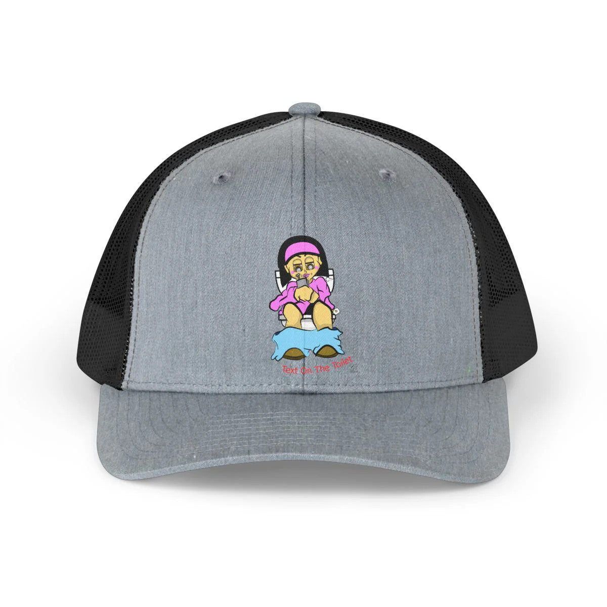 Texting On The Toilet Retro Humor Trucker Retro Hat by GT Artland