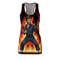 Karate Fighter Chuck Norris Flames Racerback Dress | Martial Arts Graphic by GT