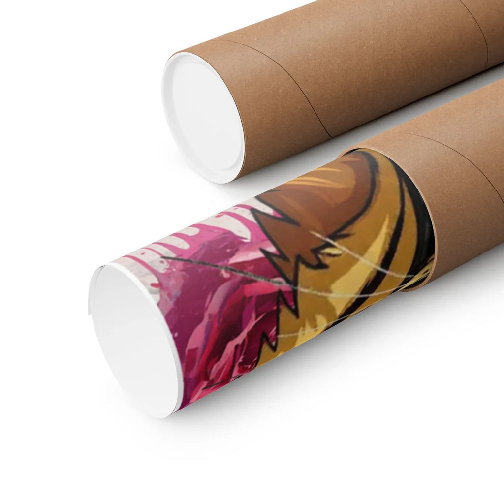 King Tiger Roses Drip Graffiti Designer Matte Vertical Posters by GT Artland