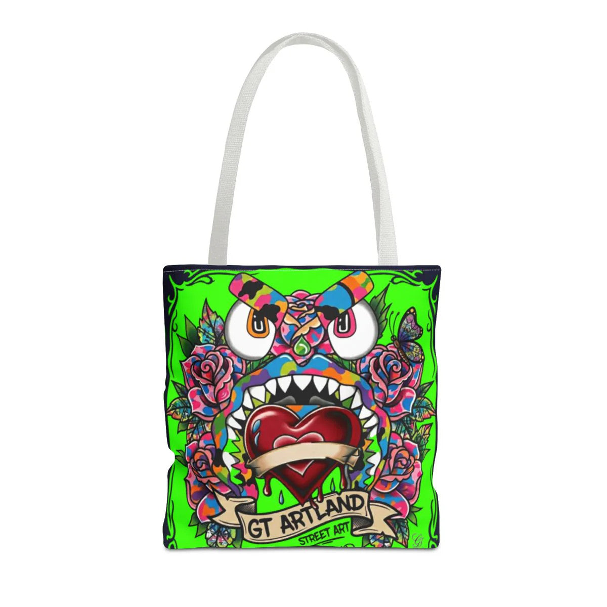 Colorful Gape Tattoo Monster Heart Tote Bag Slime Green Designer Edition |