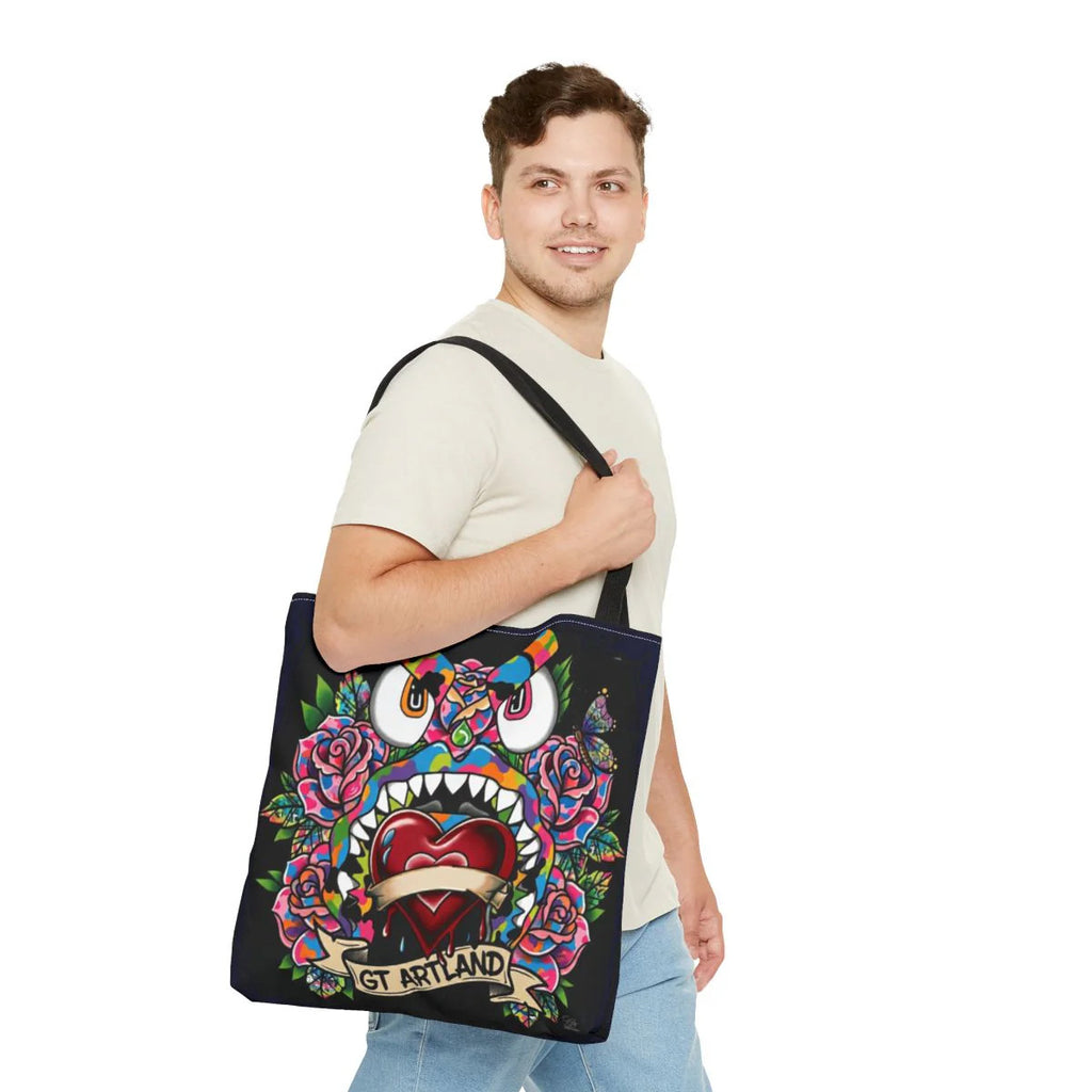 Colorful Gape Tattoo Monster Heart Tote Bag Designer Midnight Edition |