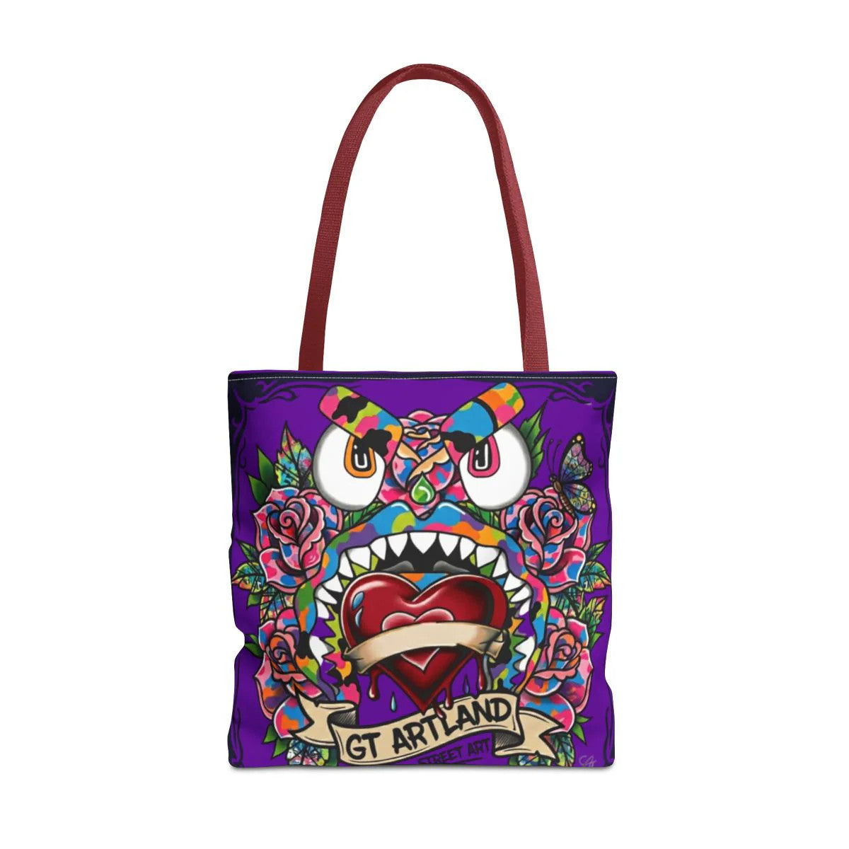 Colorful Gape Tattoo Monster Heart Tote Bag Designer Purple Haze Edition |