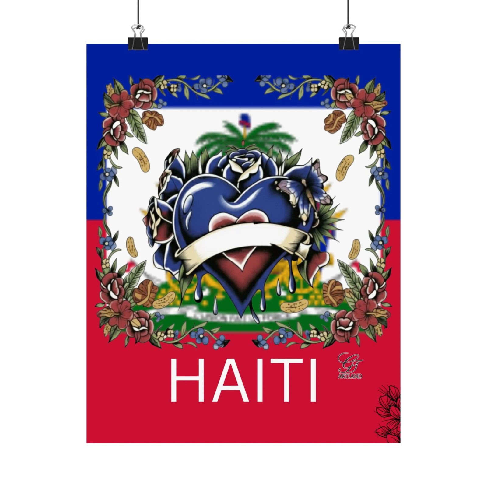 Haitian Pride Urban Designer Poster | Matte Vertical Posters by GT Artland