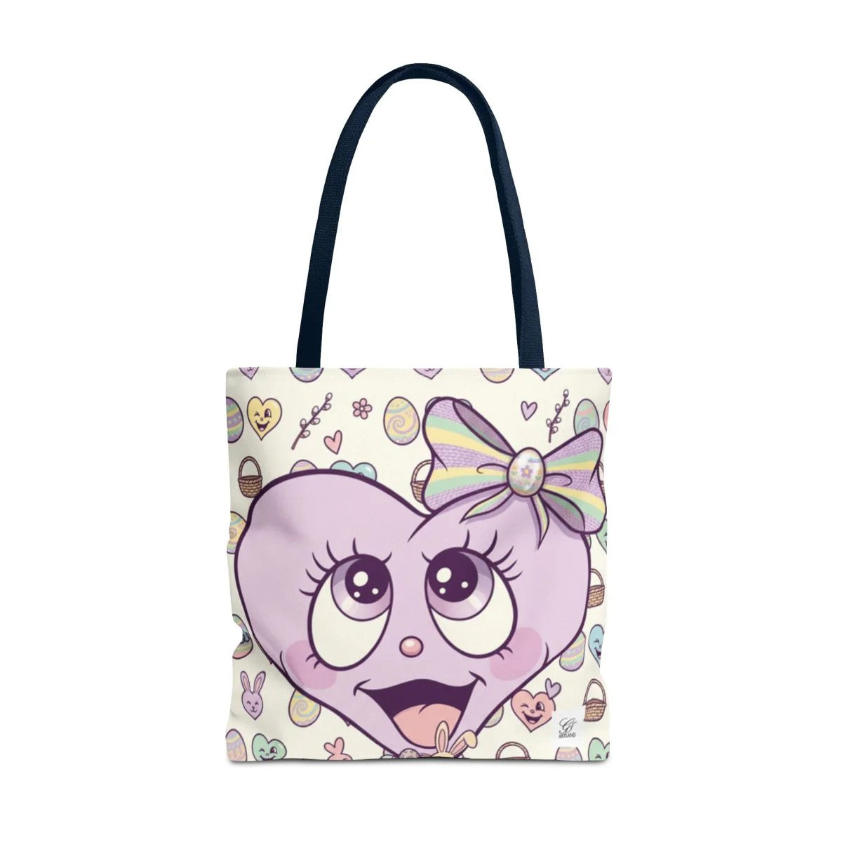 Easter Love Hunt Heart with Bow Designer Tote Bag by GT Artland