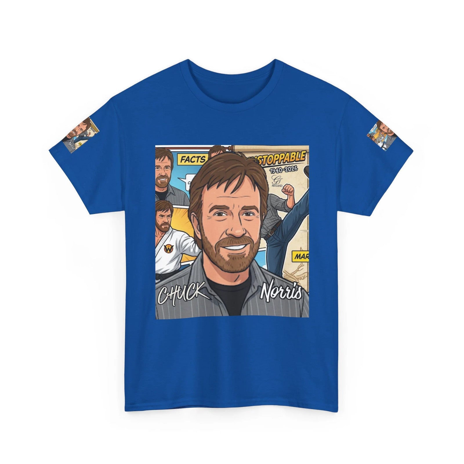 Chuck Norris Legacy Retro Martial Artist Portrait T-Shirt | Comic Style