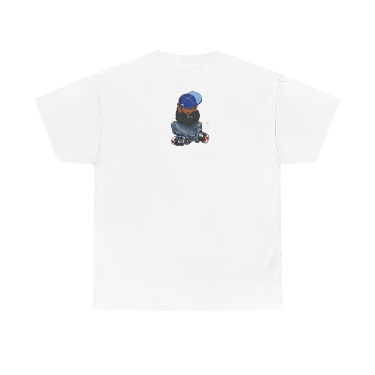 Ebony Sad Boy Crying Urban Toon Unisex style Heavy Cotton Tee BY GT ARTLAND