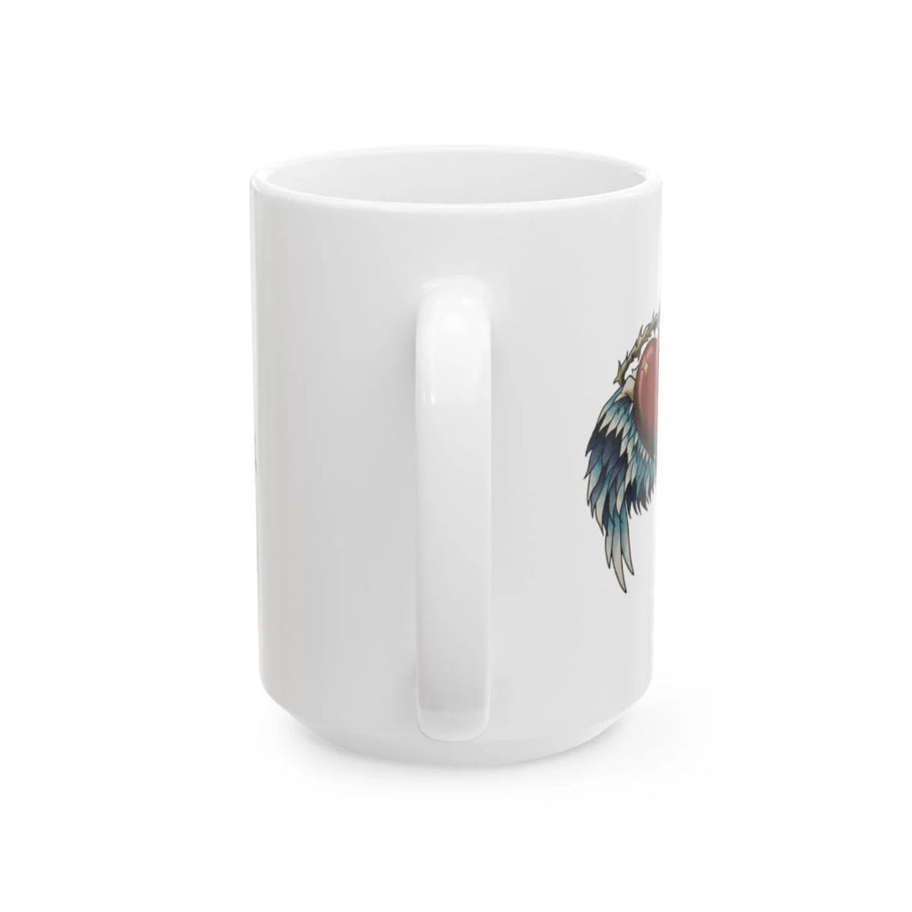Ripped Heart With Wings Ceramic Mug, (11oz, 15oz) by GT Artland