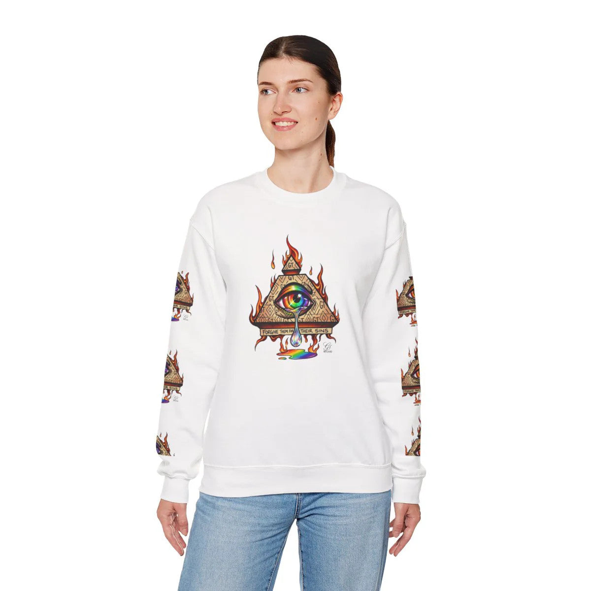 Elite "Forgive Them For They Sins" Illuminati Unisex Heavy Blend™ Crewneck