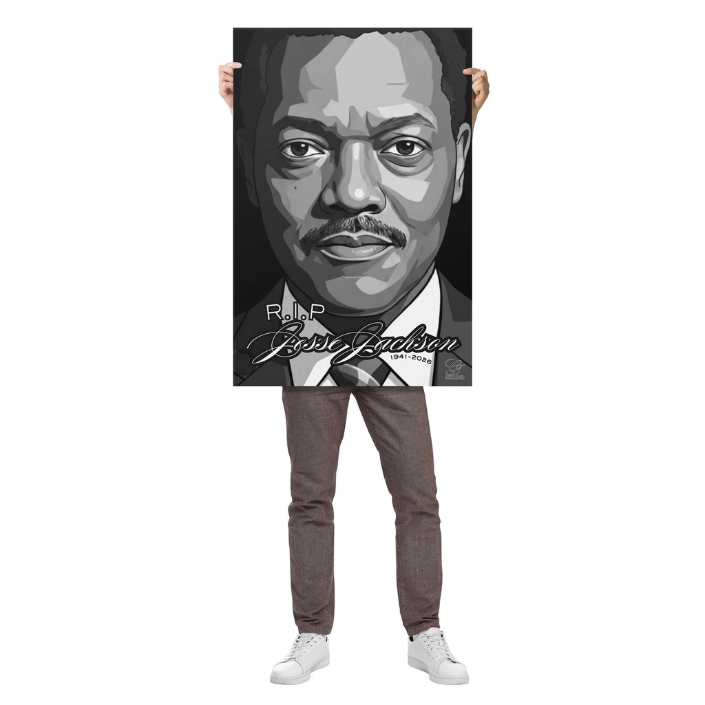 RIP Jesse Jackson Poster Tribute Classic Black and White 24" x 36" by GT Artland