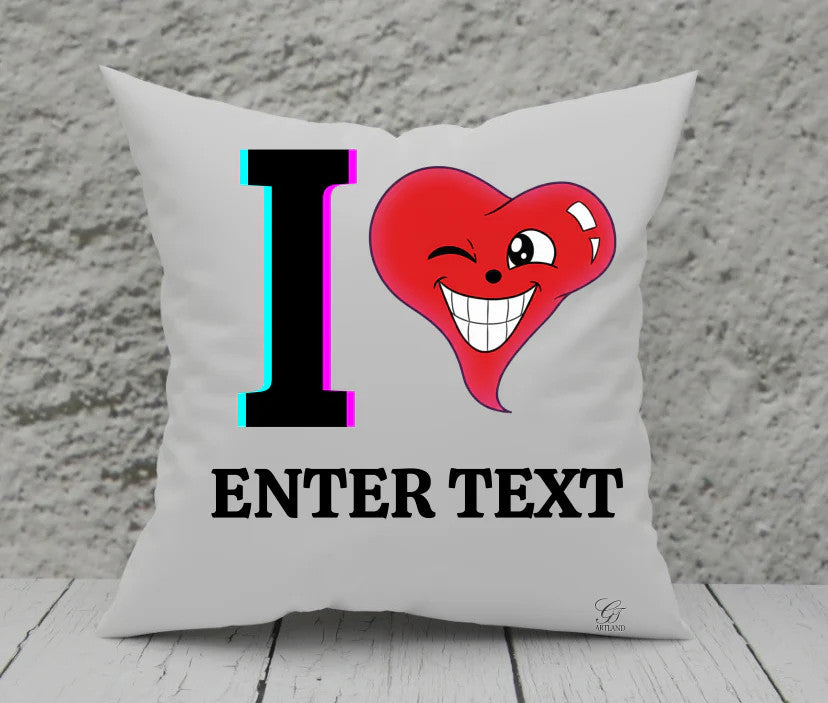 I ️ "Any Text" Personable Customizable Pillows by GT Artland