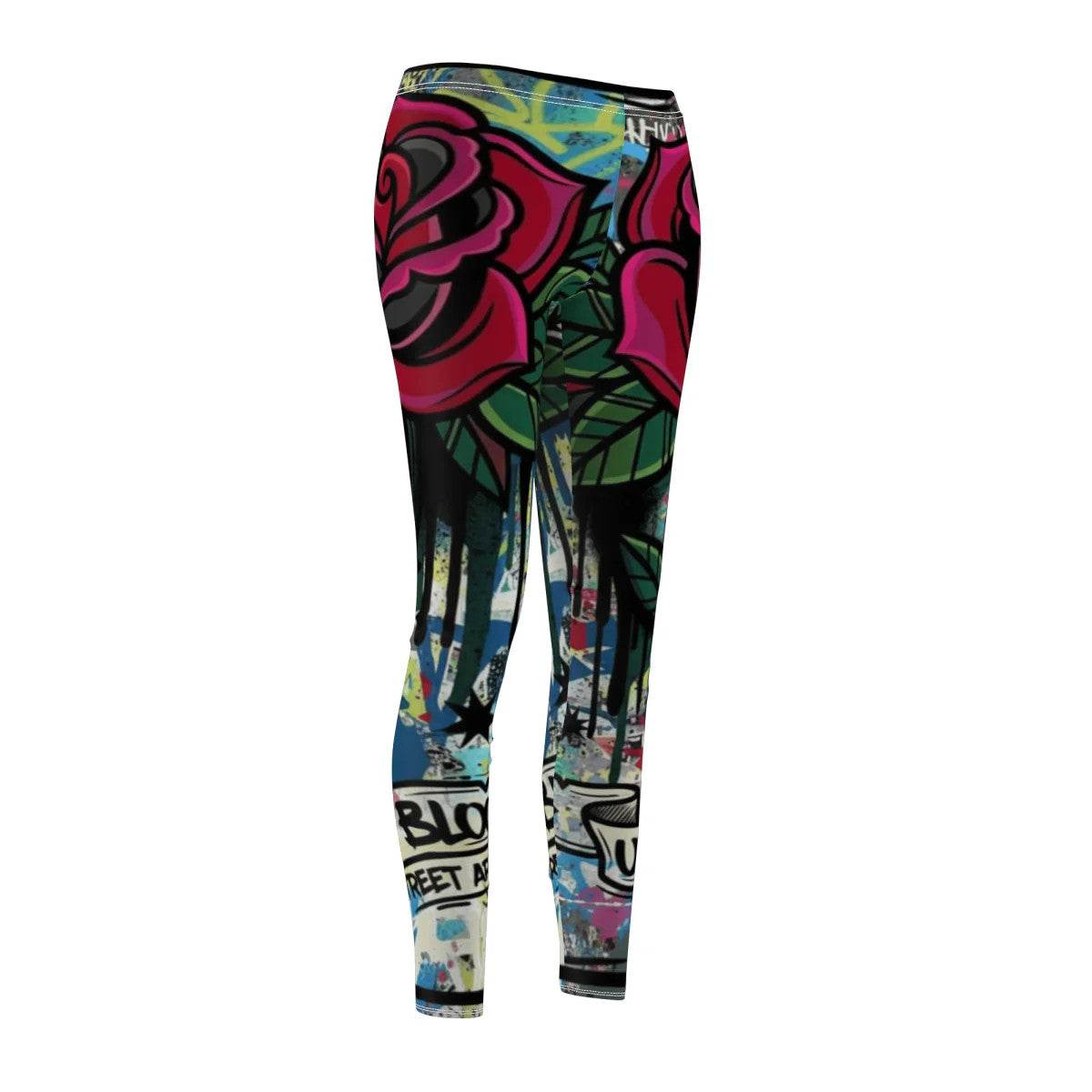 Tattoo Rose Drip GT Designer Women's Cut & Sew Casual Leggings by GT Artland