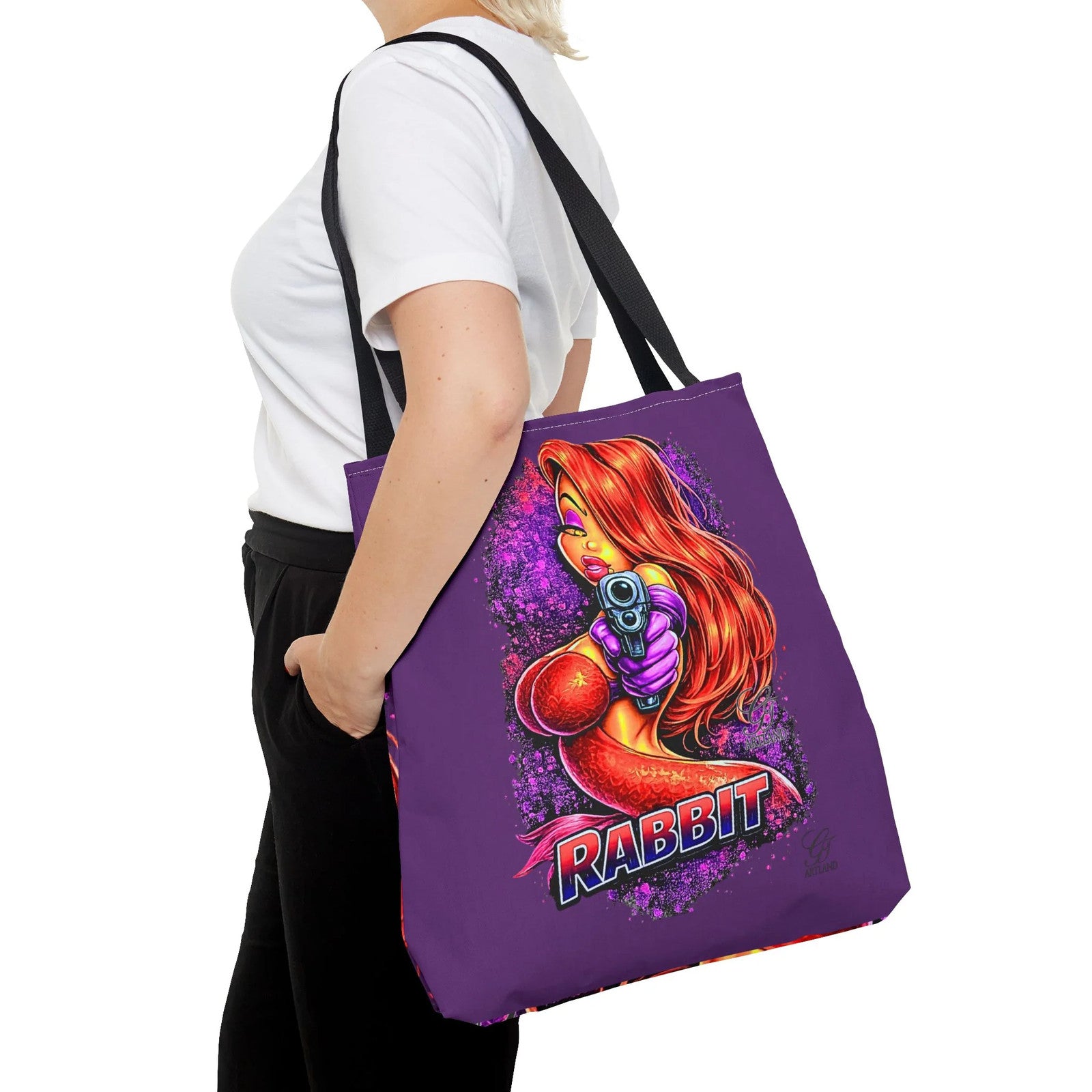 Red-Haired Femme Vixen Rabbit Jess Fatale Illustration Tote Bag | Retro Pinup