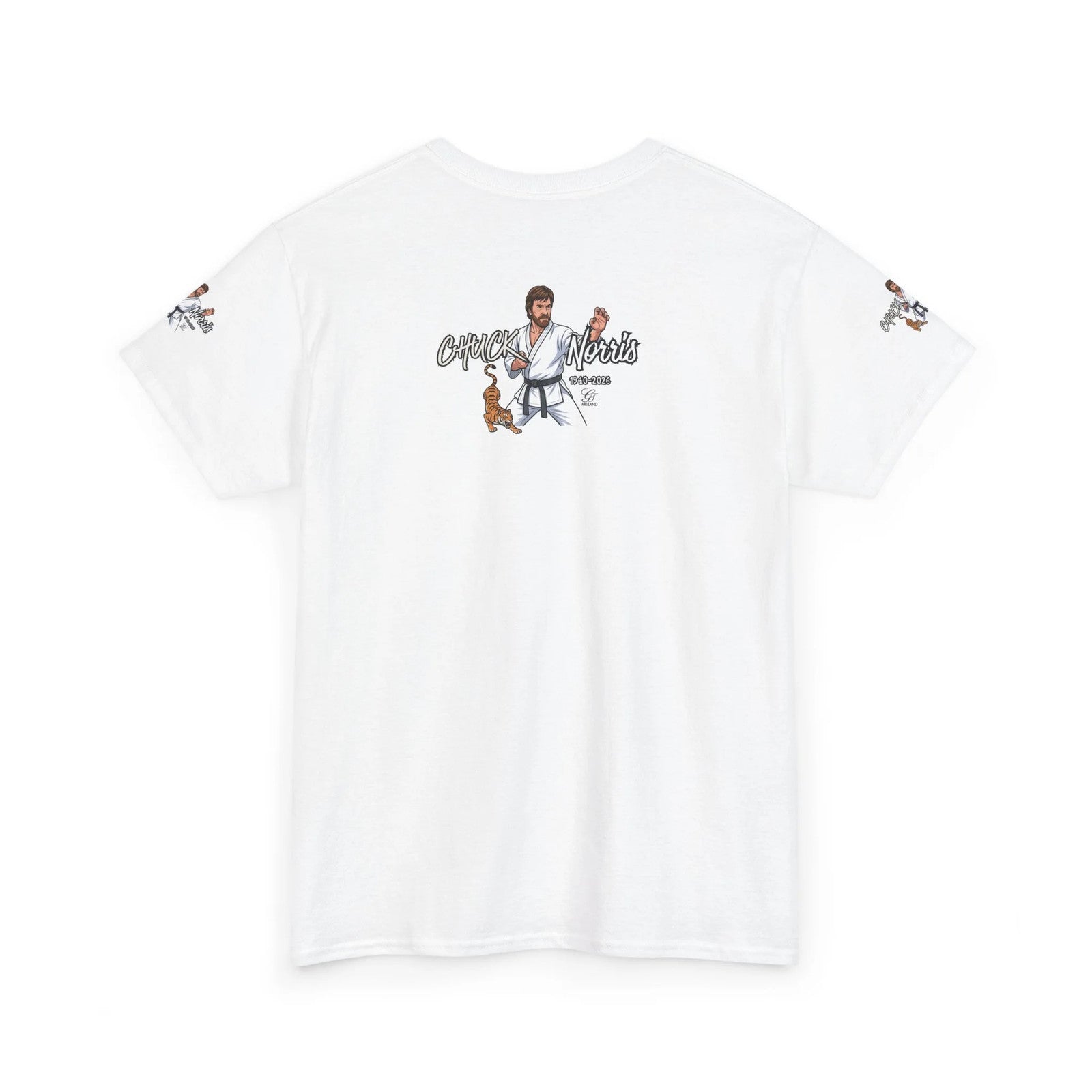 Chuck Norris Legend Martial Artist Cartoon with Tiger Tee | Retro Karate