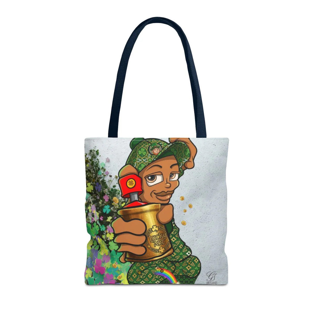 "Lucky Art" Spray Can Ebony Kid St Patrick Theme Designer Tote Bag by GT Artland