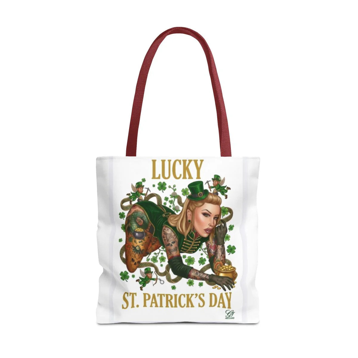 "Lucky" St Patrick's Day Tattoo Hot Sexy Vixen Designer Tote Bag by GT Artland