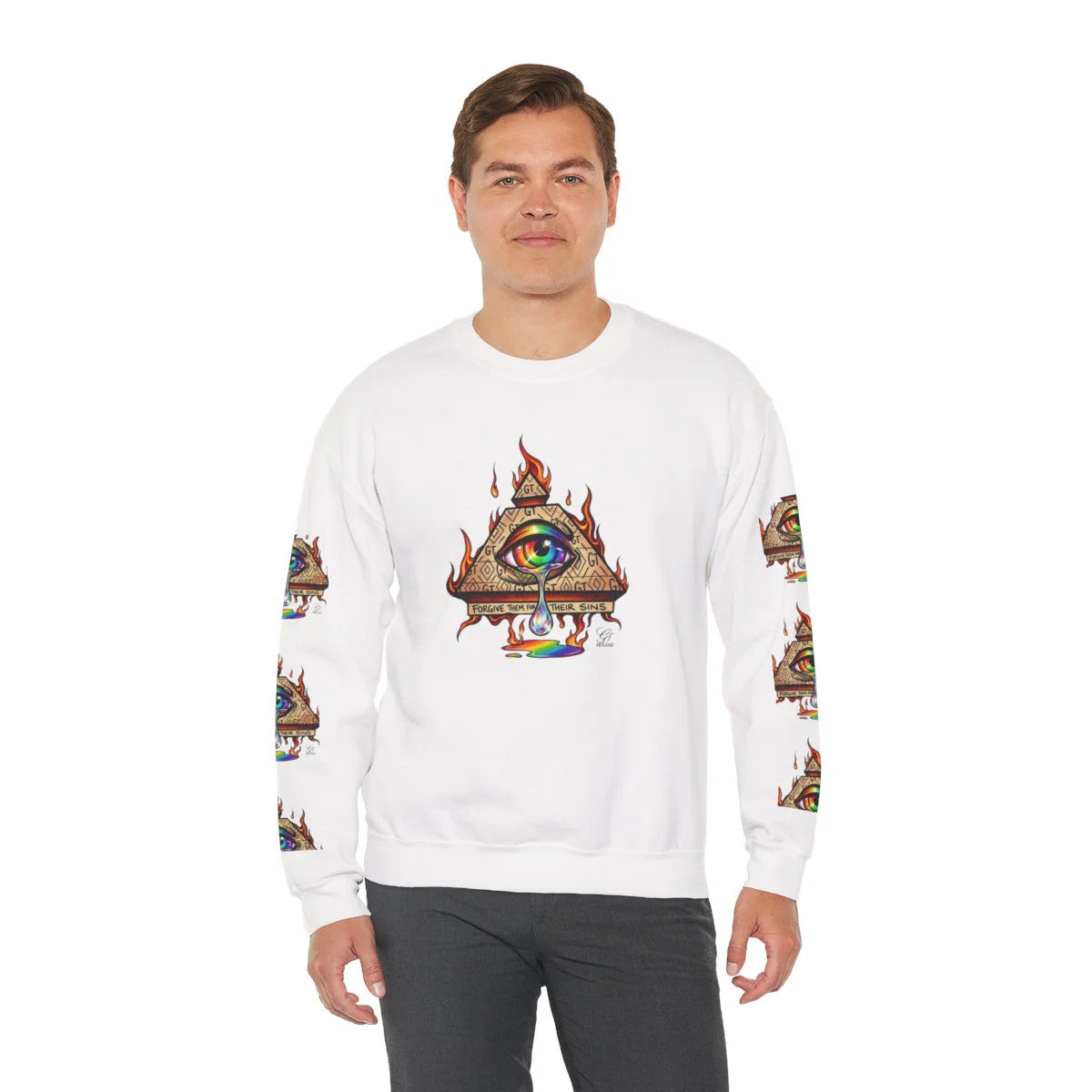 Elite "Forgive Them For They Sins" Illuminati Unisex Heavy Blend™ Crewneck