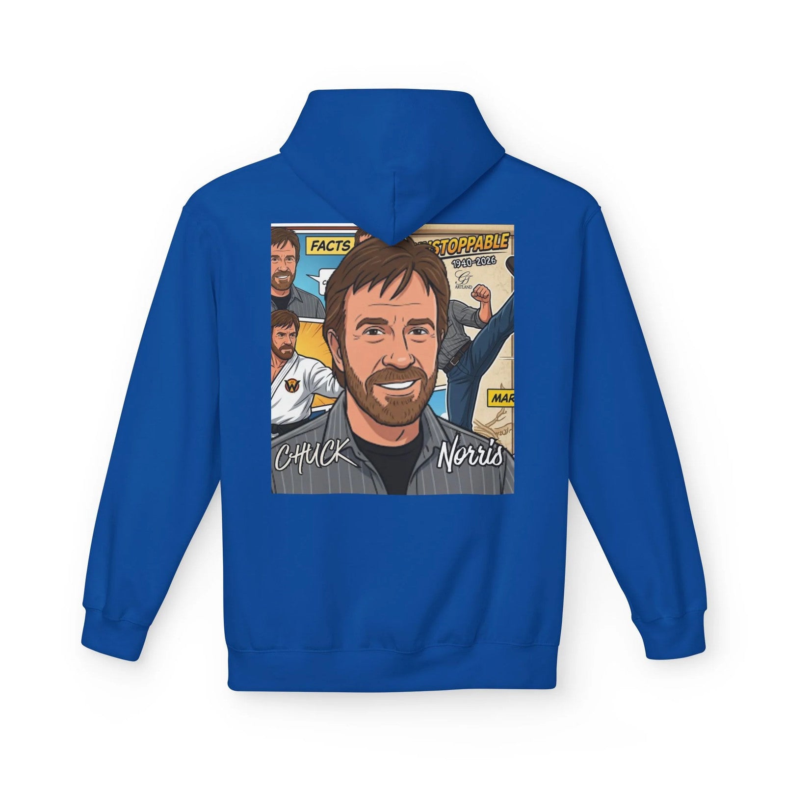 Chuck Norris Portrait Hoodie | Martial Arts Comic Illustration by GT Artland