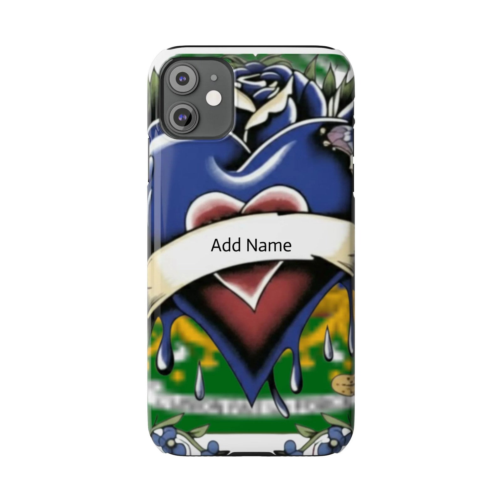 Blue Rose Garden Urban Styled Illustration Slim Phone Case | by GT Artland