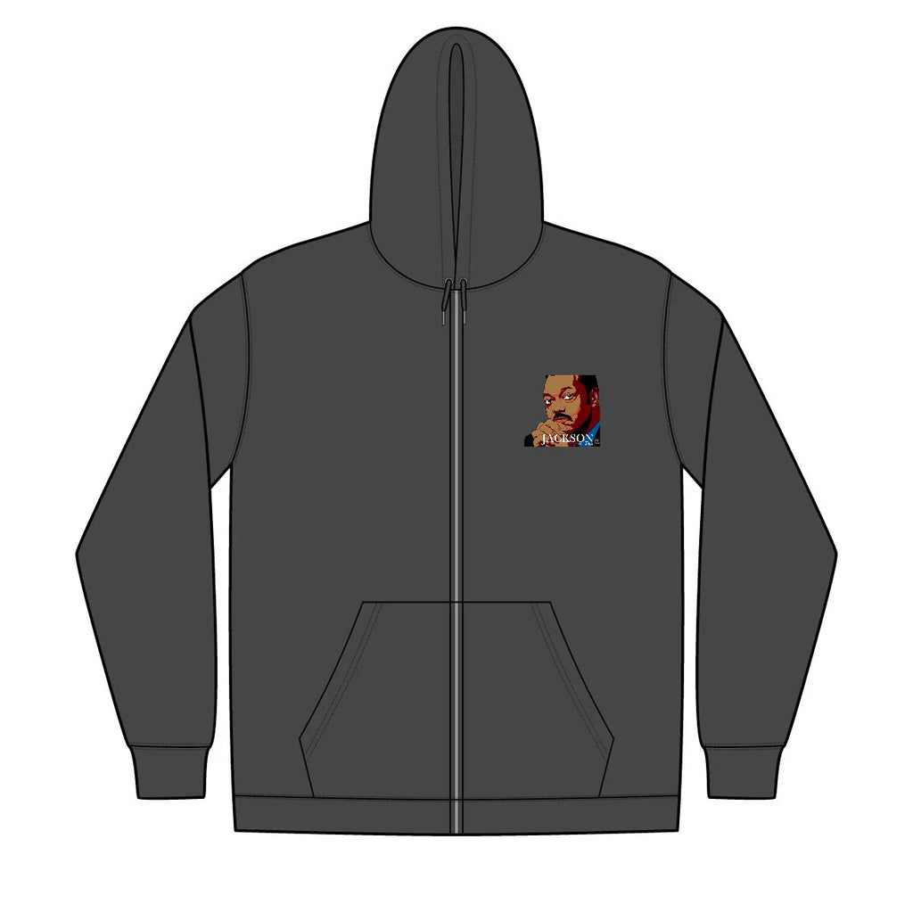 Jesse Jackson Urban Unisex Full-Zip Hooded Sweatshirt by GT Artland