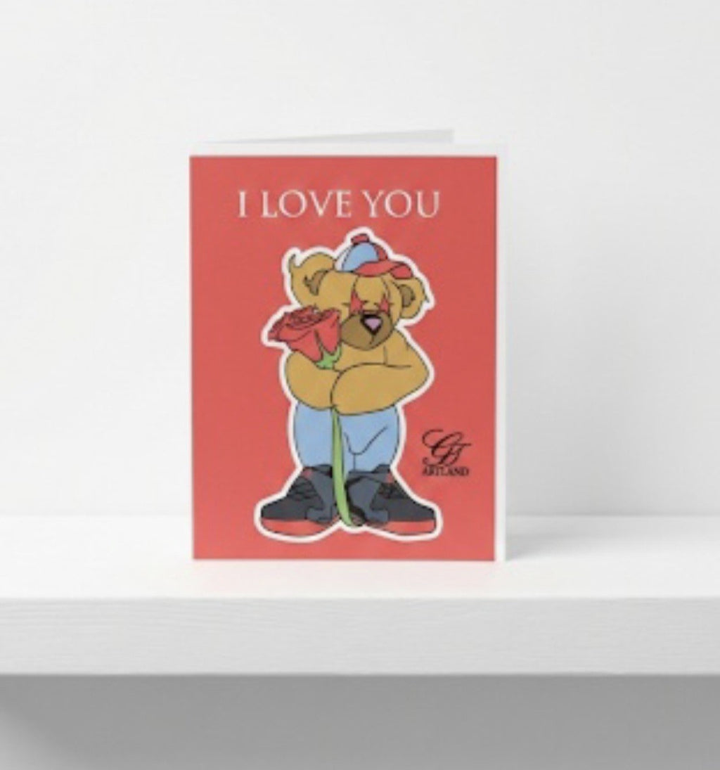 I Love You Swag Bear GT Card Set By GT Artland ADD ANY TEXT  Any Colors