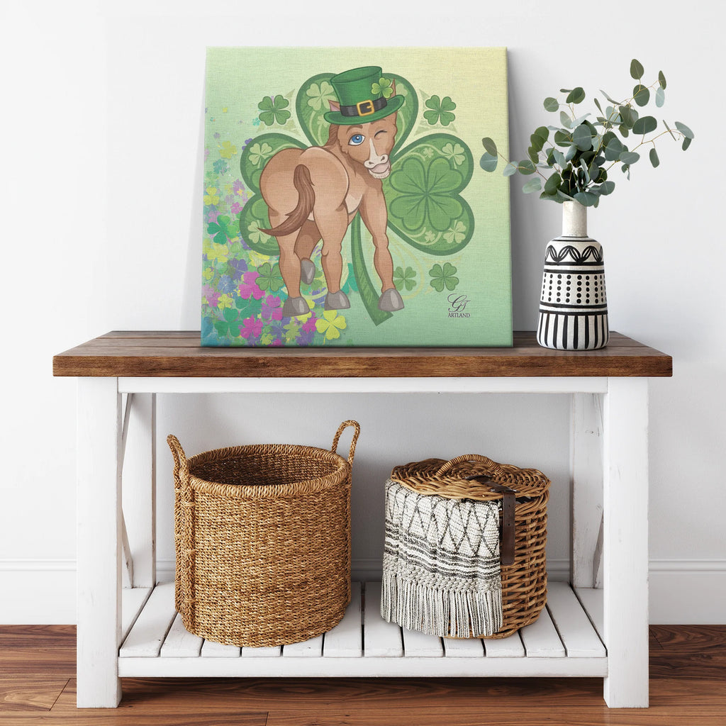 Horse St Patrick Designer Irish Abstract Canvas Wrap by GT Artland