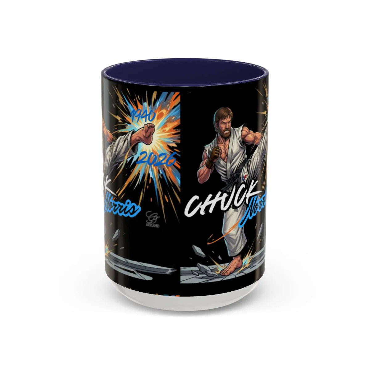 Chuck Norris Kick Poster Accent Coffee Mug (11, 15oz) by GT artland