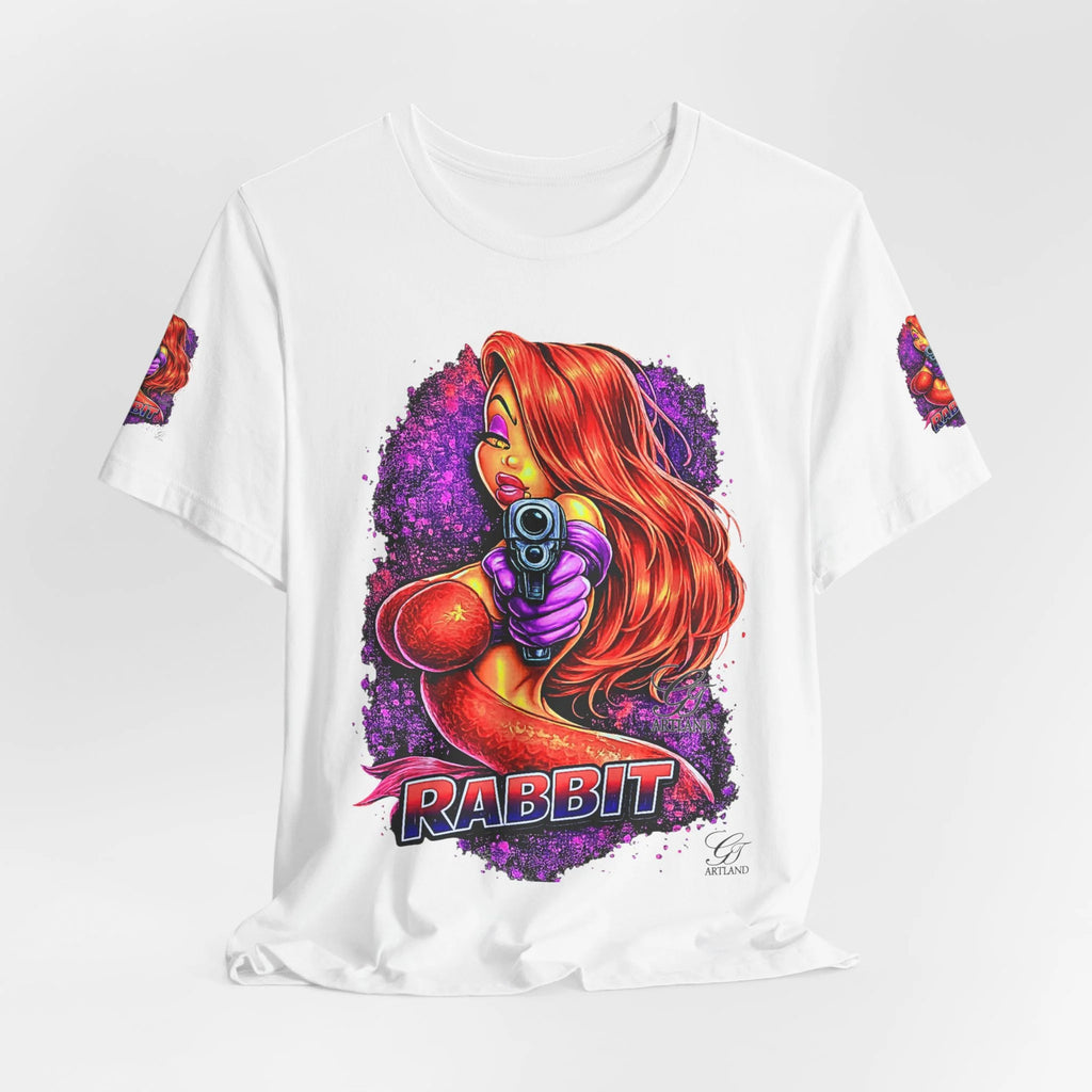 Rabbit Pinup Girl T-Shirt | Retro Comic Femme Fatale Graphic Tee by GT Artland