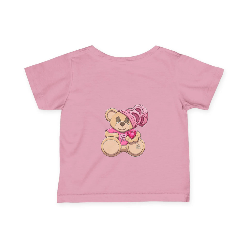 Teddy Bear with Heart Tees Infant Tee | Cute Pink Bear Baby Shirt by GT Artland