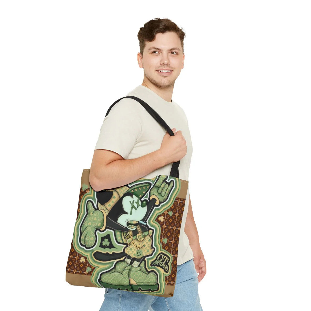 Shamrock "Lucky Art" Irish Designer mouse st patricks mickey Tote Bag by GT